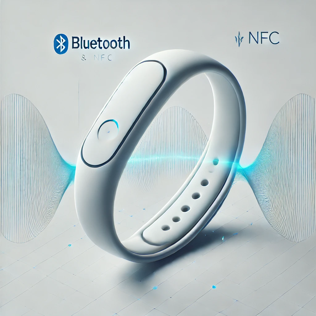 Concept illustration of Bluetooth and NFC wearable technology